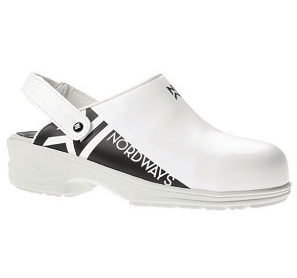 Sabot de sécurité en cuir blanc Bjornson SRC - Nordways