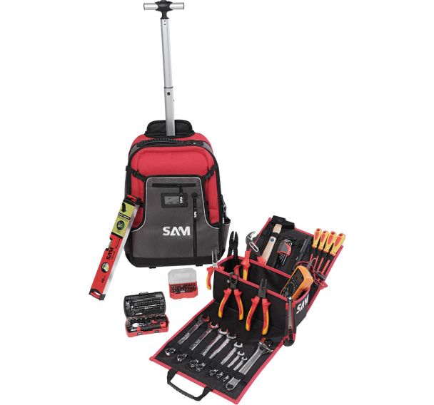 Sac à dos trolley 40 l - composition électricien 111 outils