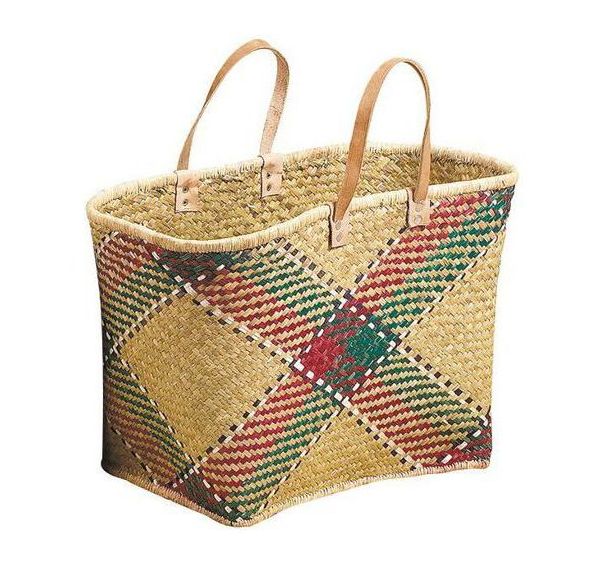 Sac avec anses cuir en palmier
