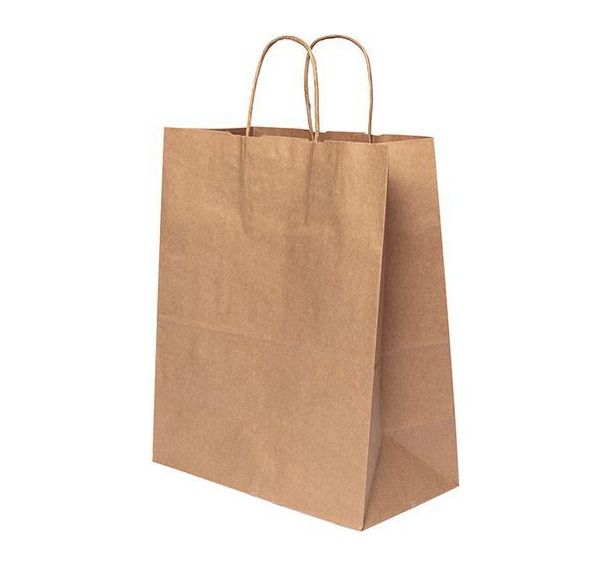 Sac cabas en papier kraft - 260x320 mm - Marron