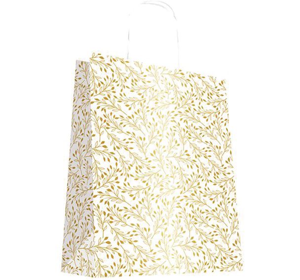 Sac cabas kraft blanc or 32x42cm