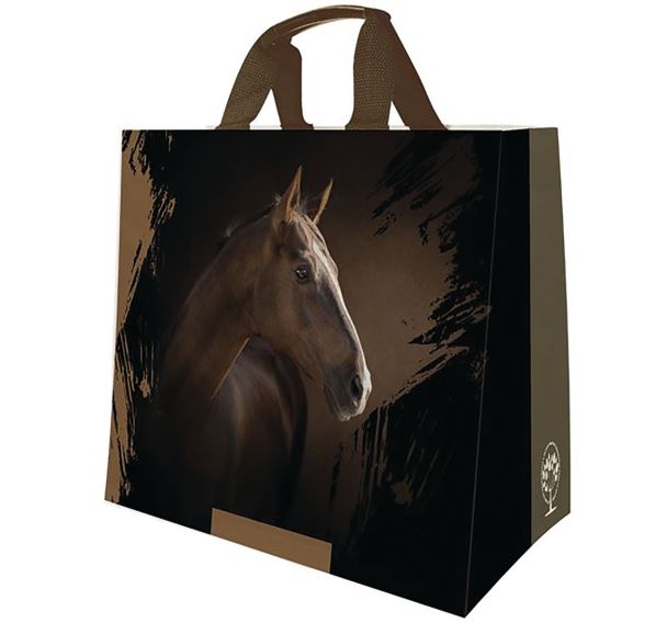 Sac cabas polypro tisse chevaux 33l dim.43+20x38cm