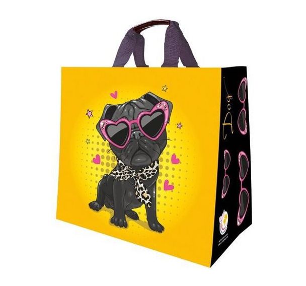 Sac cabas tissé motif chien - 30L