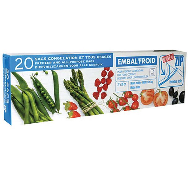 Sac congélation zip 27x28 moyen modèle x20