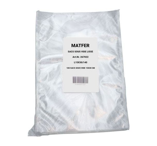Sac de cuisson sous vide lisse 140 microns - Lot de 100 - Matfer