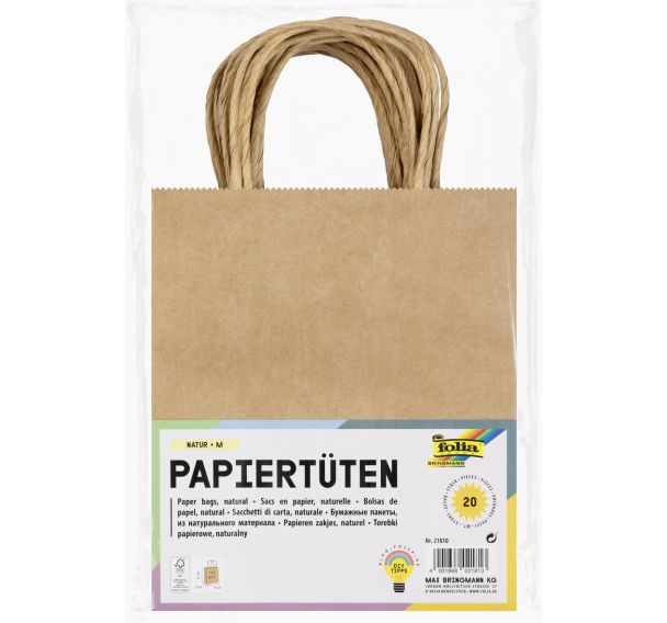 Sac papier kraft 125g 18 x 21 x 8 cm à décorer (Lot de 20)