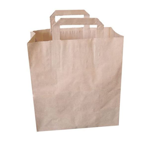 Sac poignées plates - Kraft brun 80 grs neutre