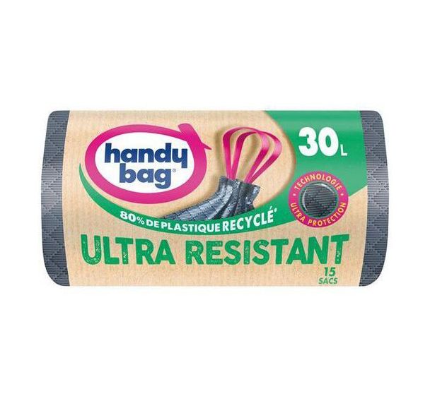 Sac poubelle poignées coulissantes ultra résistante - Handy Bag