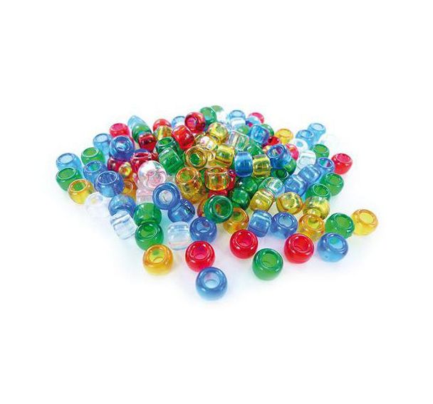 Sachet 1000 perles plastique gros trous ø 9 mm