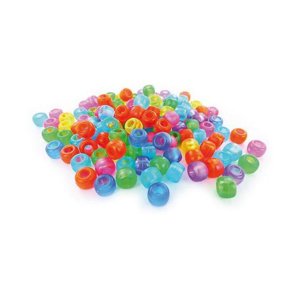 Sachet 1000 perles plastique gros trous ø 9 mm