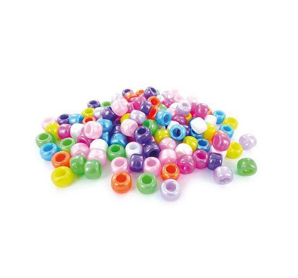 Sachet 1000 perles plastique gros trous nacrées ø 9 mm