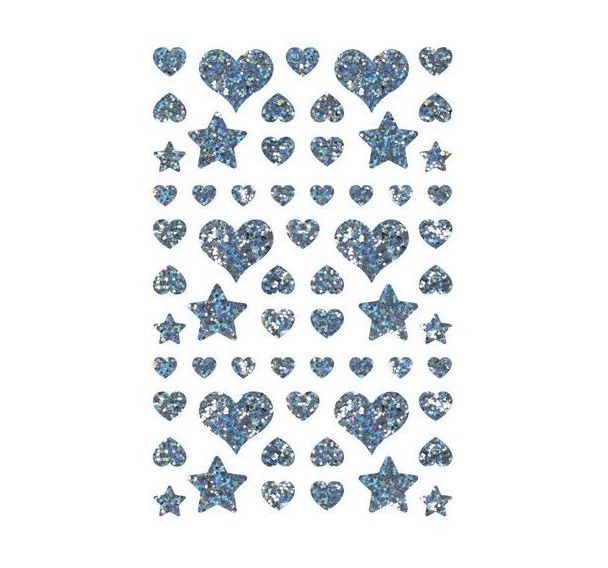 Sachet 1020 stickers cœurs - étoiles holographiques