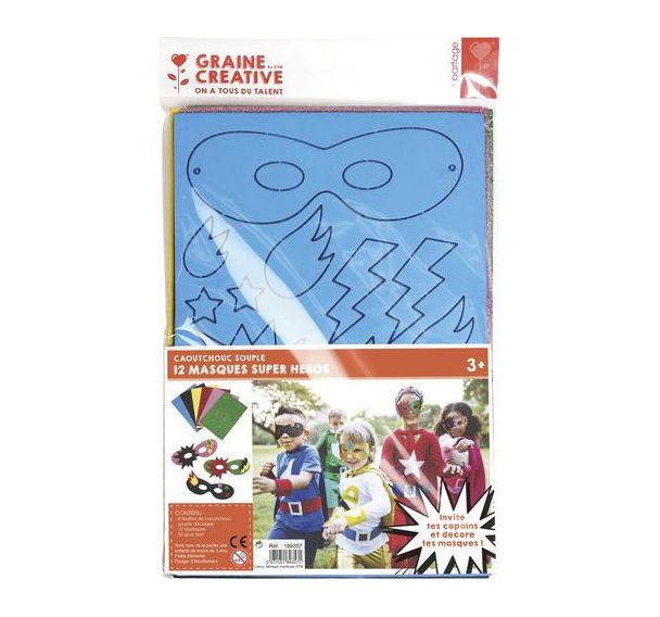Sachet 12 loups super héros à décorer