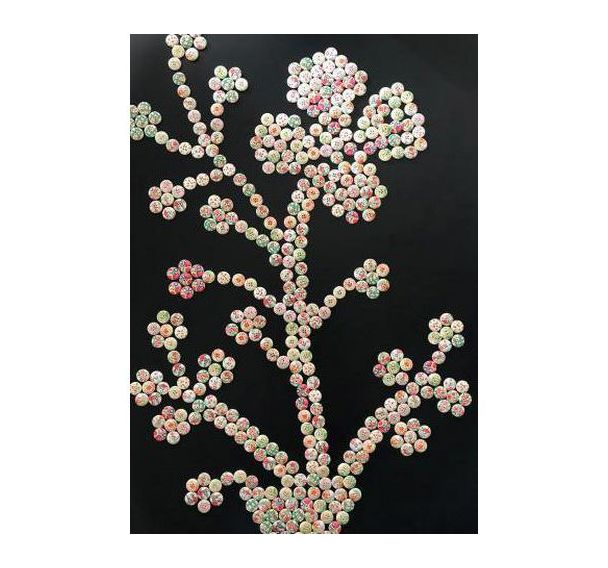 Sachet 150 boutons bois assortis ' fleurs '