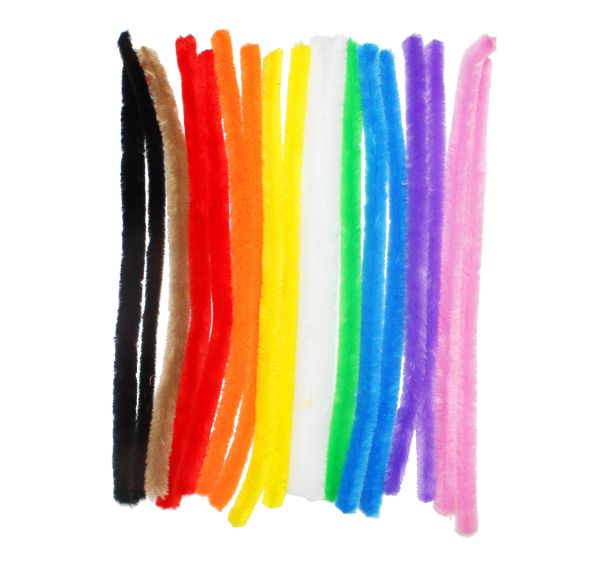 Sachet 18 chenilles Ø 15 mm assortis 30 cm
