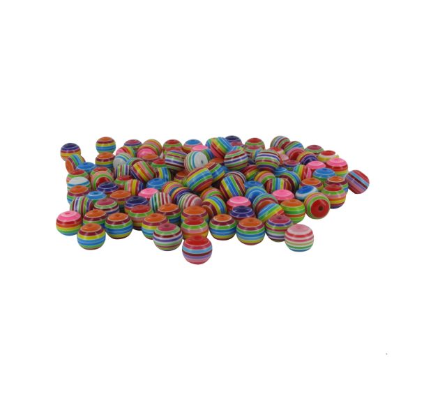 Sachet 200 perles multicolores rondes 12mm