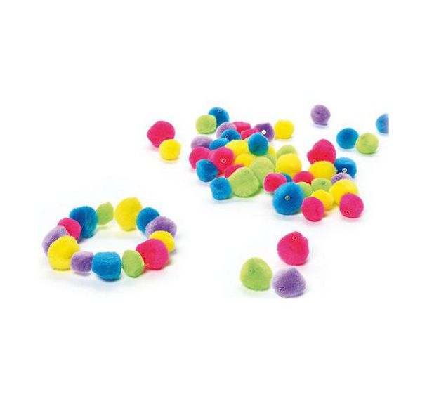 Sachet 200 perles pompons doux