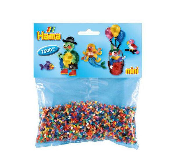 Sachet 7500 perles Hama mini 2,5mm 48 couleurs