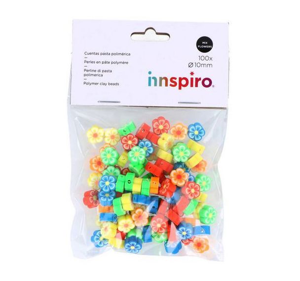 Sachet de 100 perles polymère - fleurs Ø 8mm