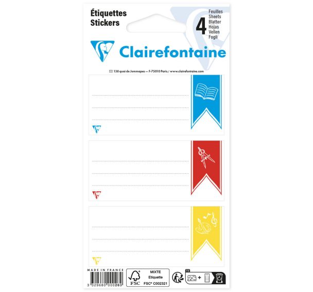 Sachet de 12 étiquettes adhésives ''metric'' 33,5x75mm