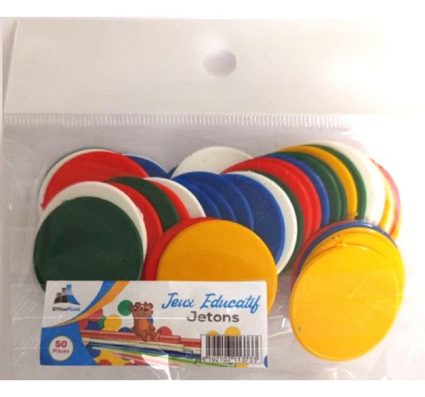 Sachet de 50 jetons plastique ø 30 mm