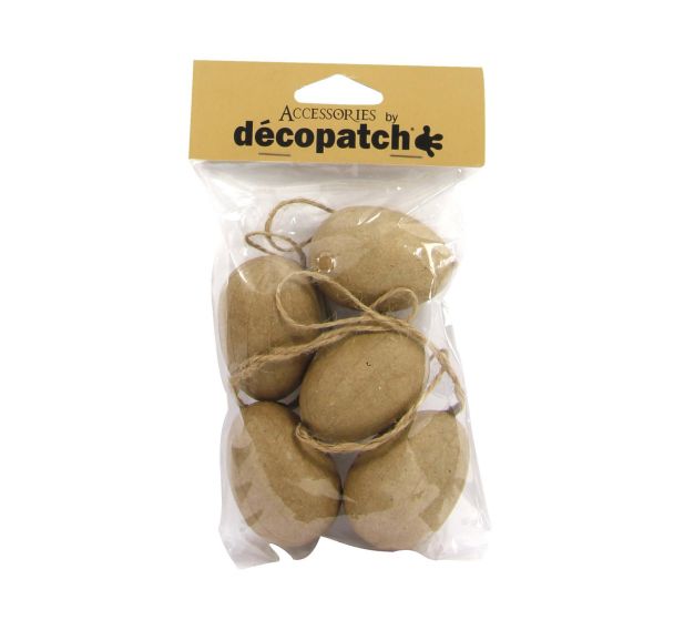 Sachet de 5 œufs à suspendre 4x11x15cm (Lot de 6)