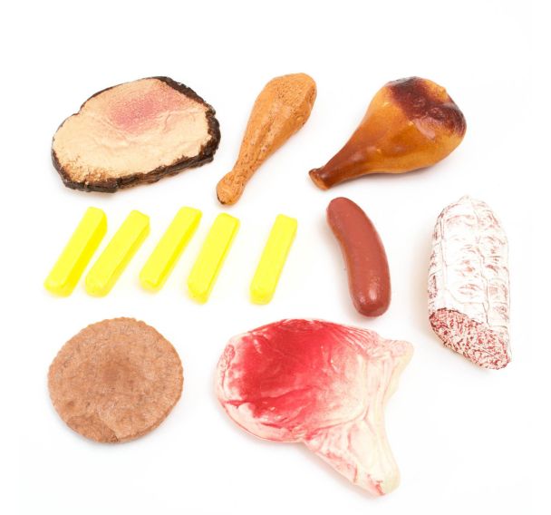 Sachet de viandes, charcuterie, frites
