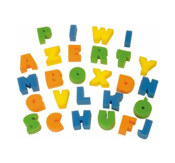 Sachet lettres et chiffres en mousse (35 pièces) 45x40 mm