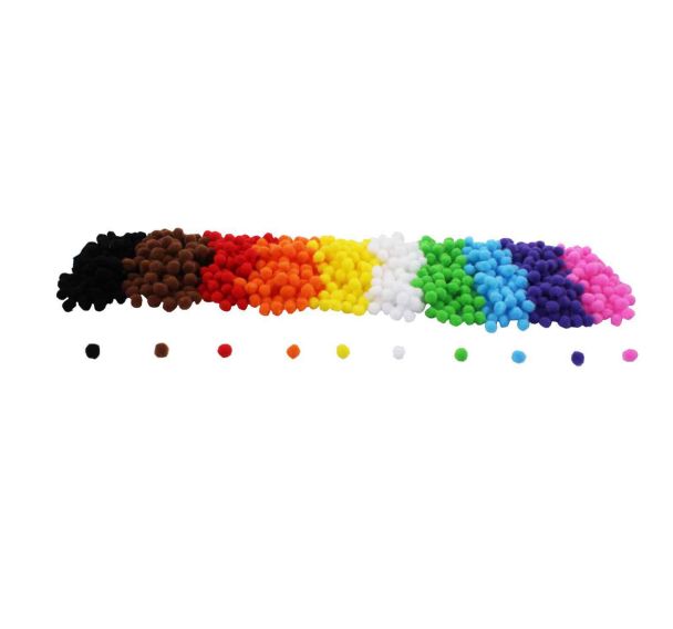 Sachet mini pompons colorés - 1000 pcs
