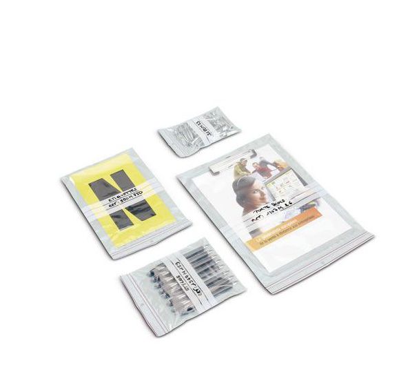 Sachet plastique à bandes blanches - 60 µm - Minigrip