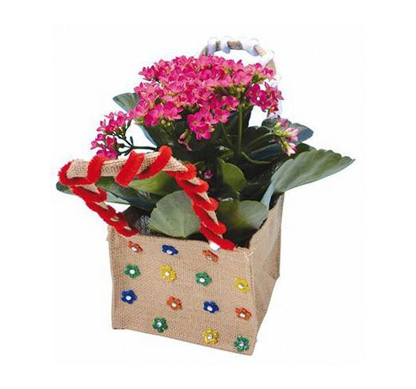 Sacs à fleurs en toile de jute