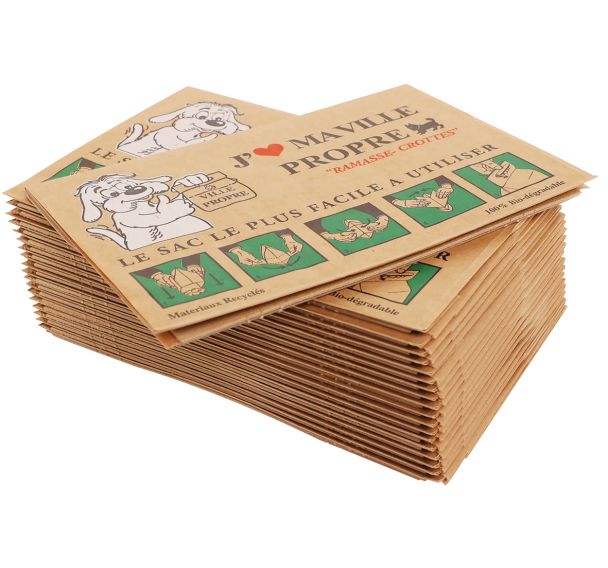 Sacs en papier à déjections canines (carton de 720 sachets) - Manutan Expert