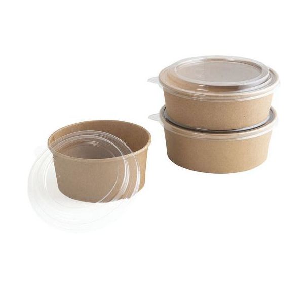 Saladier rond en carton kraft brun - Lot de 300 - Matfer Flo