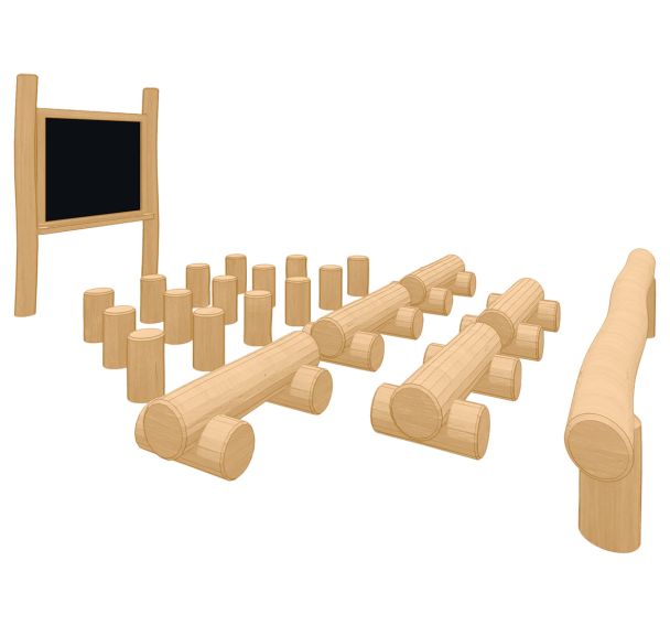 Salle de classe robinier scellement direct