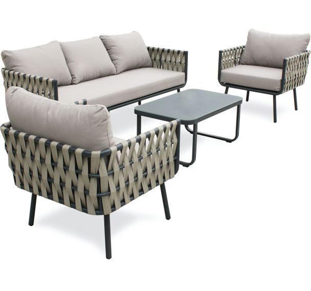 Salon bas jardin Antibes 5 places gris