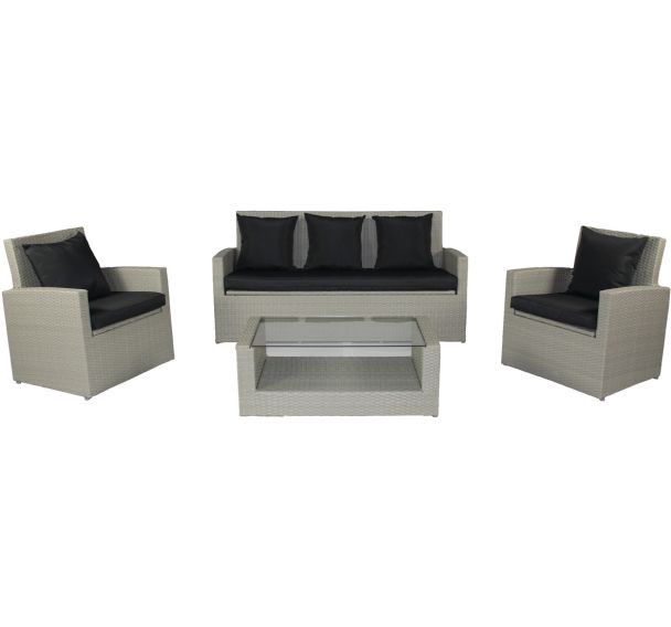Salon bas jardin Confort Portovecchio 5 places gris
