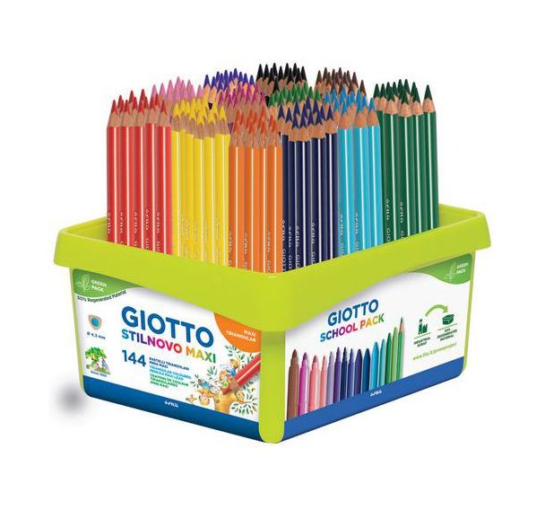 Schoolpack 144 crayons de couleurs GIOTTO Stilnono Maxi