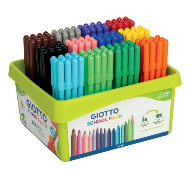 Schoolpack 144 feutres Turbocolor Giotto pointe 2.8 mm