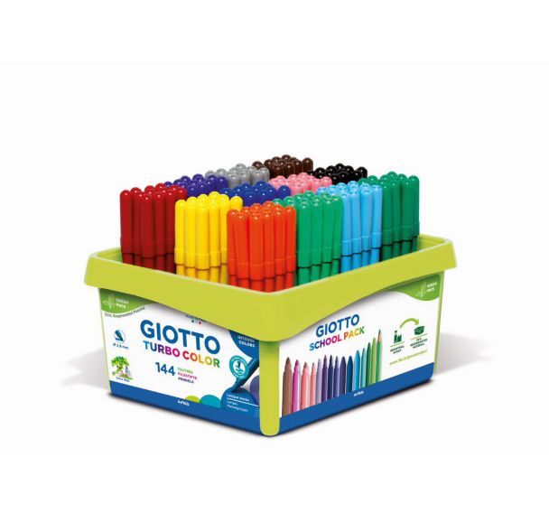 Schoolpack 144 feutres Turbocolor Giotto pointe 2.8 mm