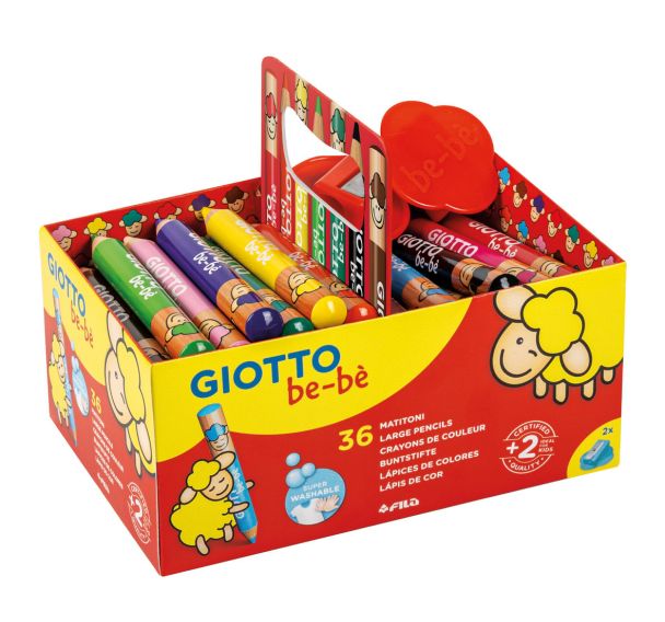 Schoolpack 36 crayons Giotto Bébé mine géante: 7 mm
