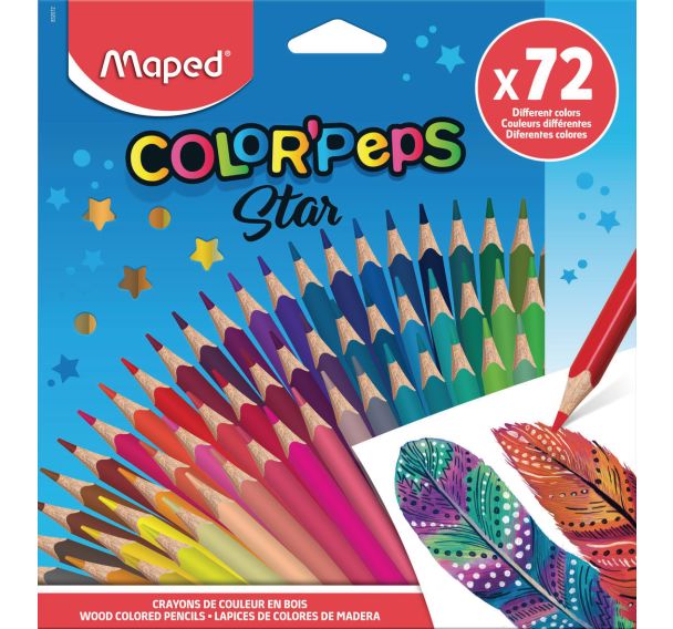 Schoolpack 72 crayons de crayons couleurs assorties