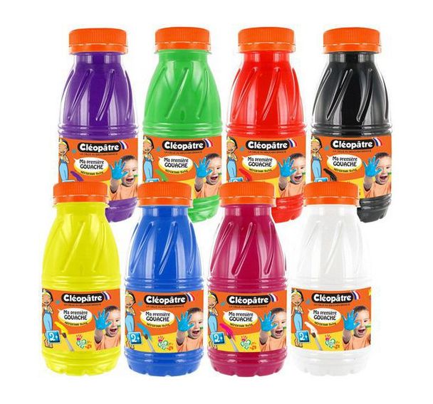 Schoolpack 8 flacons 250 ml gouache baby 2 en 1