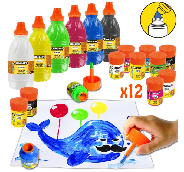 Schoolpack ''cléo-pinceau'' 12x50ml + 6x0.5L recharge