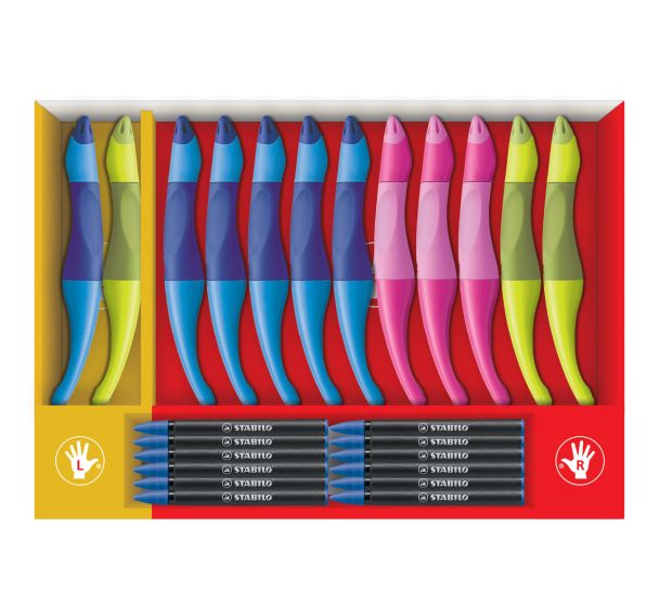 Schoolpack de 12 rollers STABILO EASYoriginal + 12 Recharges