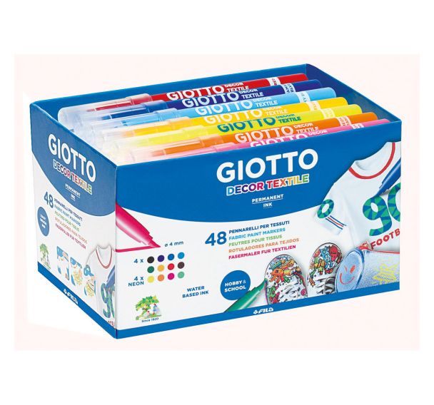 Schoolpack de 48 feutres giotto decor textile