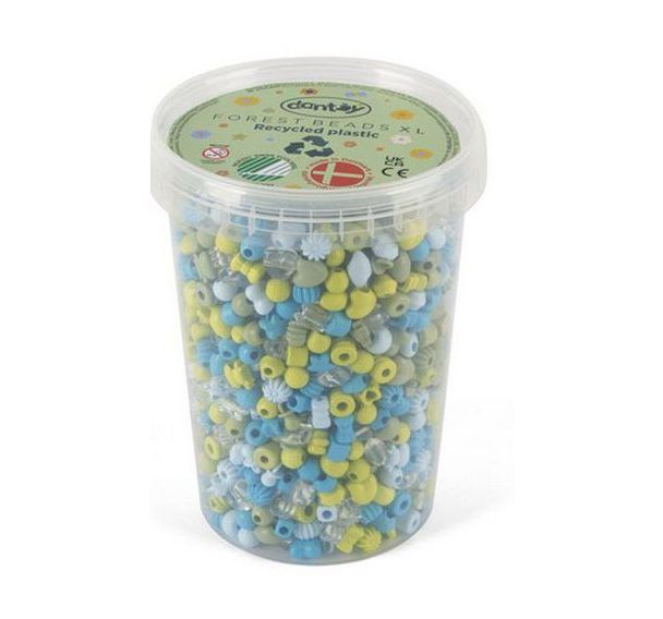 Seau 1580 perles plastique 50% recyclé bleu/vert