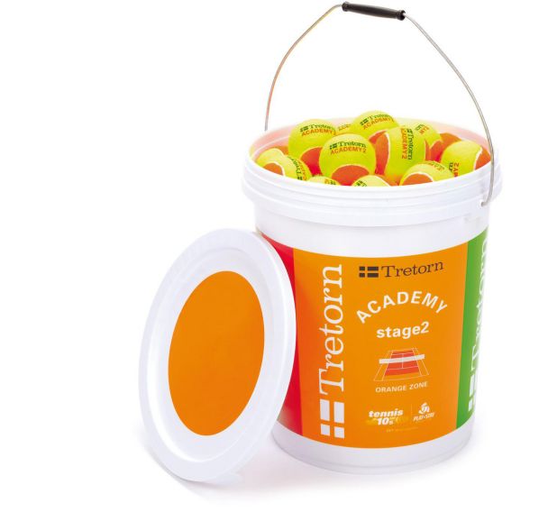 Seau 72 balles mini tennis Tretorn Stage 2