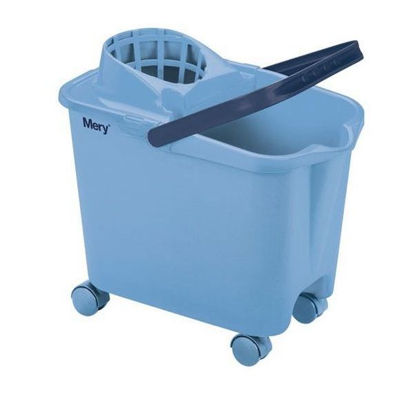 Seau avec essoreur à roulettes - 14L