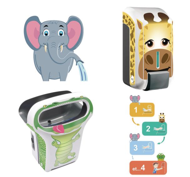 Sèche-Mains Exp'air + Distributeur de savon gel Kids - JVD