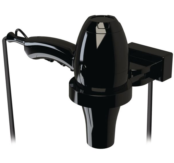 Sèche-cheveux noir avec support universel Ibiza